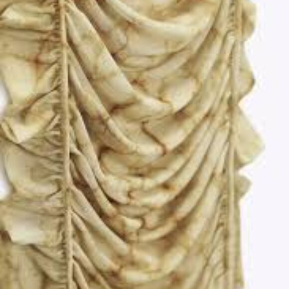 PRINTED TULLE ASYMMETRIC TOP - Picture 3 of 4